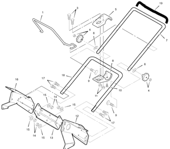 Part Location Diagram of MT301419E701 Briggs and Stratton Frame support